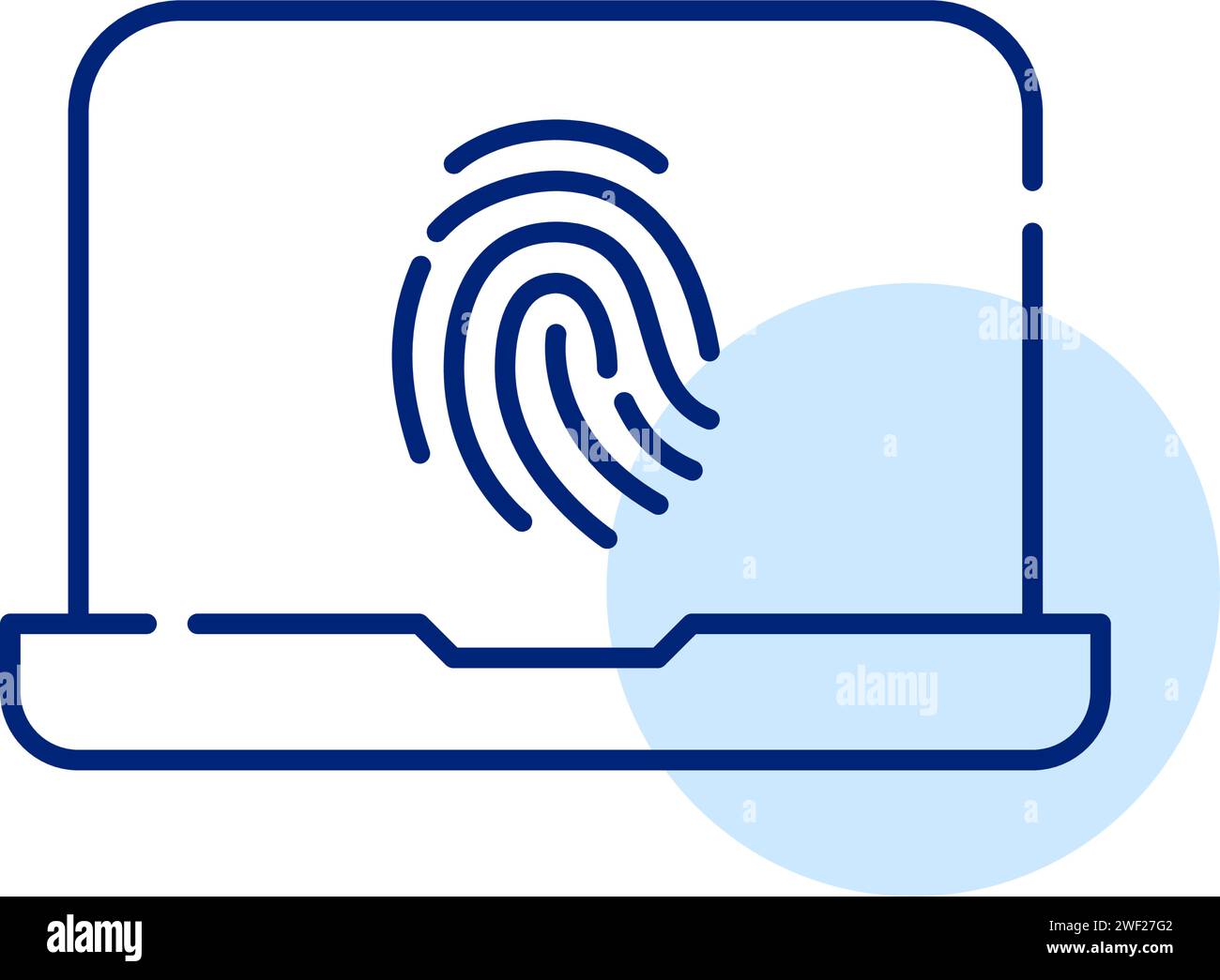 Fingerprint access to personal profile. Pixel perfect, editable stroke Stock Vector