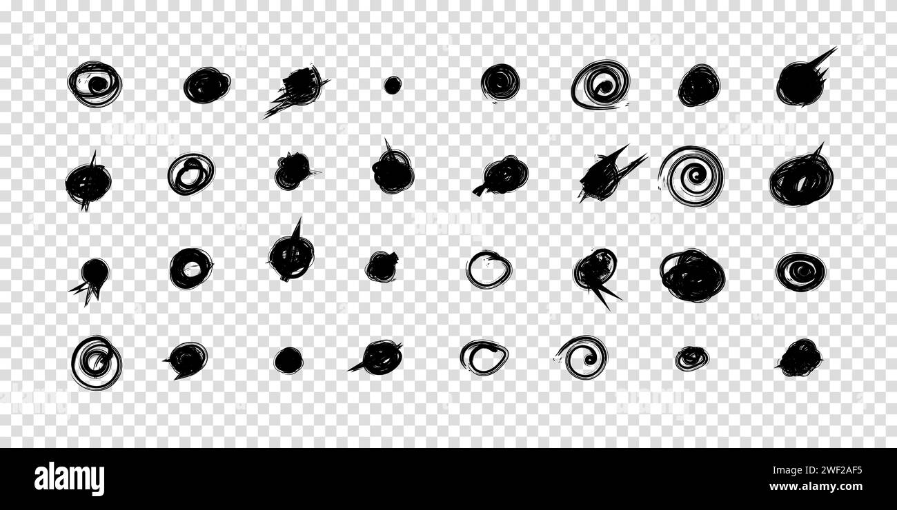 Set of hand drawn doodle circles in a grunge style. Scribble doodle ...