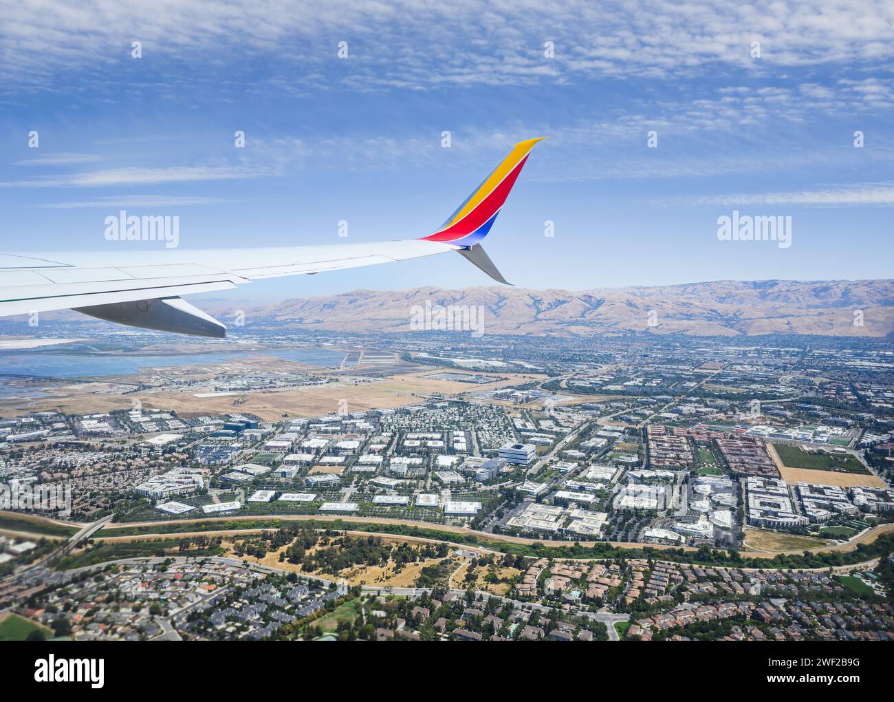 San Jose, California - Jul 30 2023: Southwest Airlines airplane taking off from San Jose Mineta international Airport. Stock Photo
