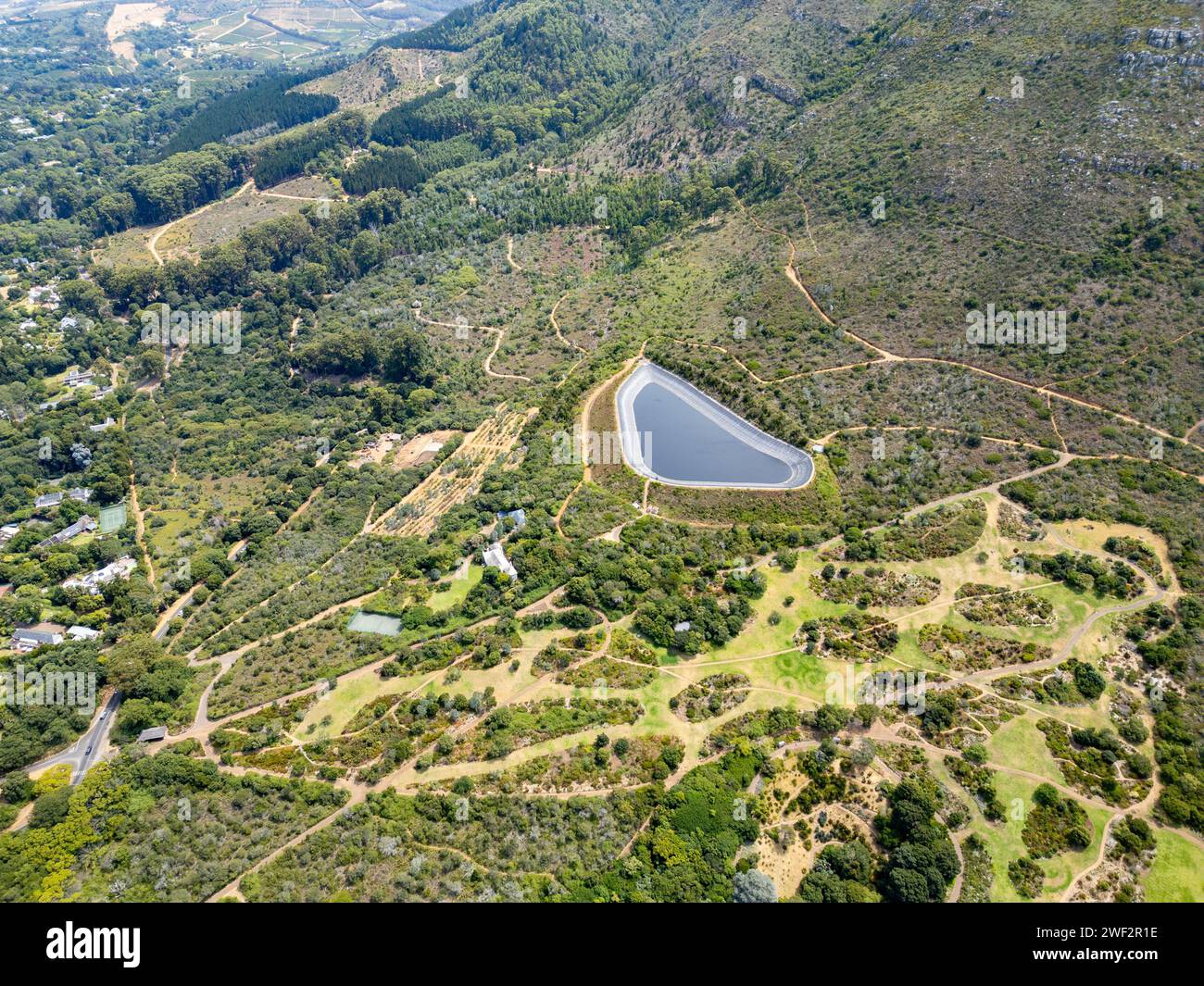 Irrigation Dam, Wynberg NU, Cape Town, South Africa, 7800 Stock Photo
