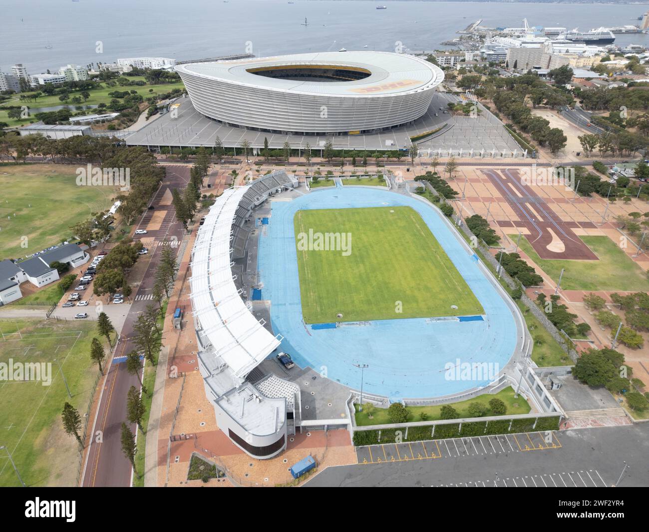 Green Point Stadium and Cape Town Stadium or DHL Stadium, Green Point, Cape Town, South Africa Stock Photo