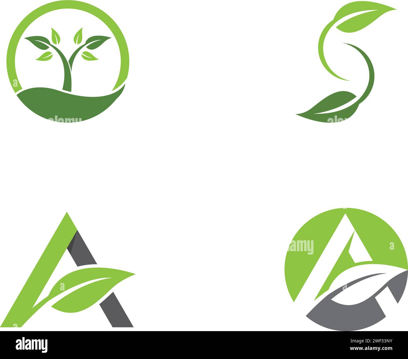 Logos of green Tree leaf ecology nature element vector Stock Vector ...