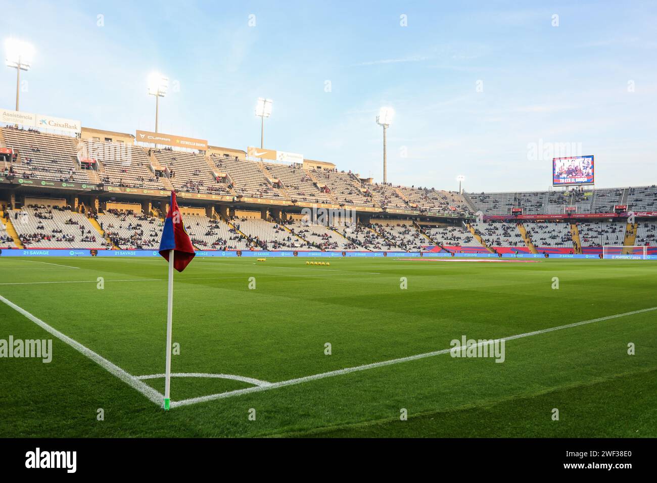 Barcelona, Spain. 27th Jan, 2024. The Estadio Olimpico de Montjuic is ready for the LaLiga match between FC Barcelona and Villarreal in Barcelona. (Photo Credit: Gonzales Photo/Alamy Live News Stock Photo