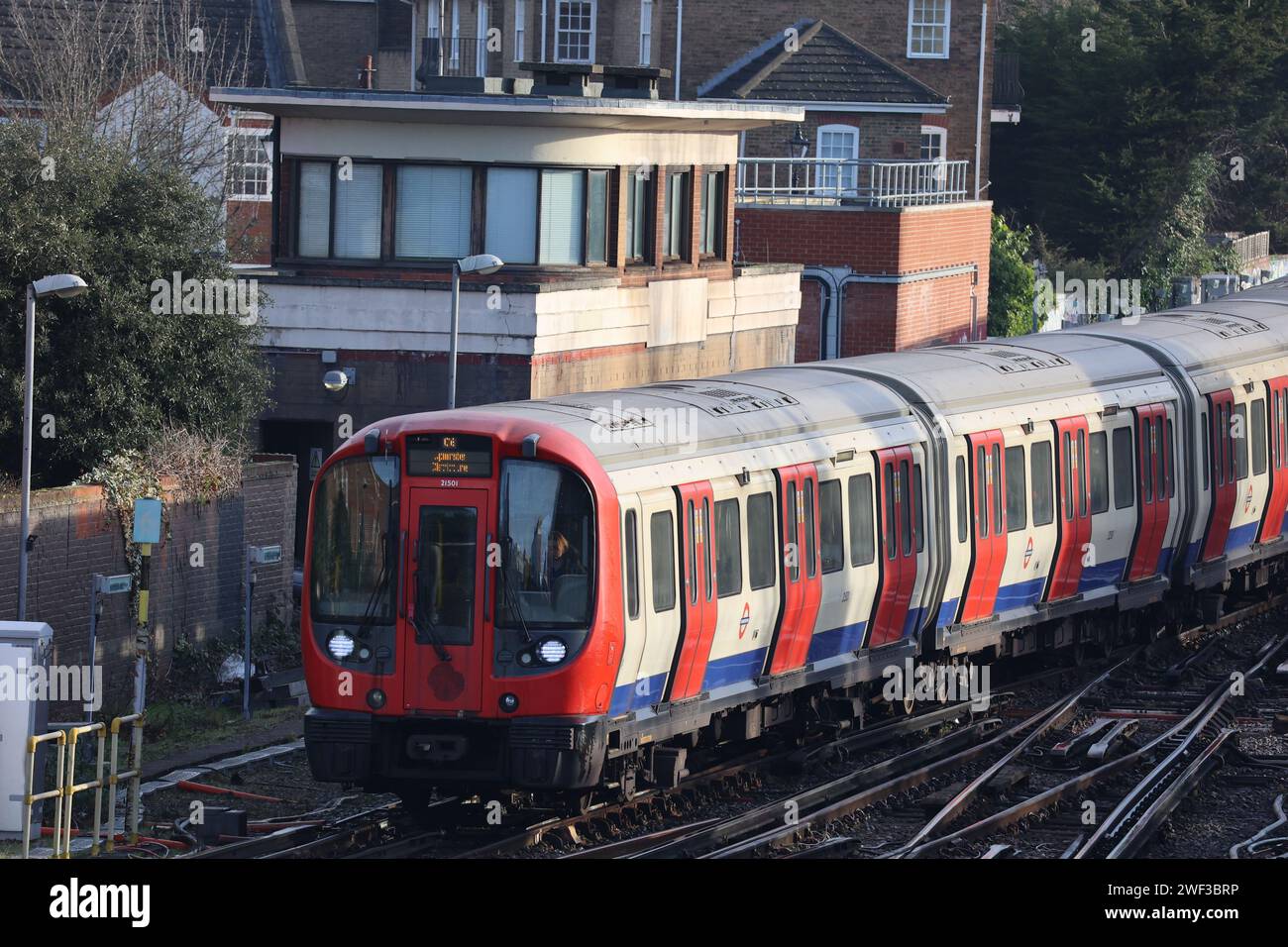 Art deco style signal box at Richmond Stock Photo Alamy