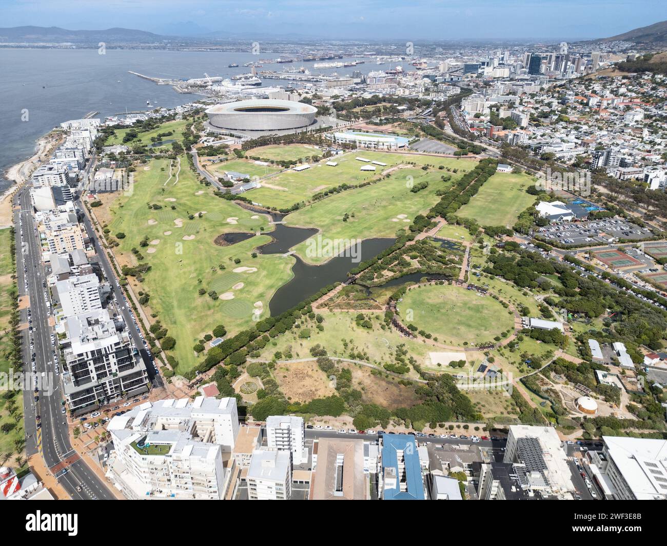 Green Point Park and Green Point Golf Course, Green Point, Cape Town, South Africa Stock Photo