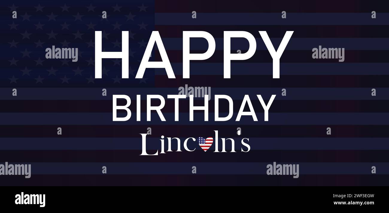 Happy Birthday Lincoln's Text illustration Design Stock Vector Image ...