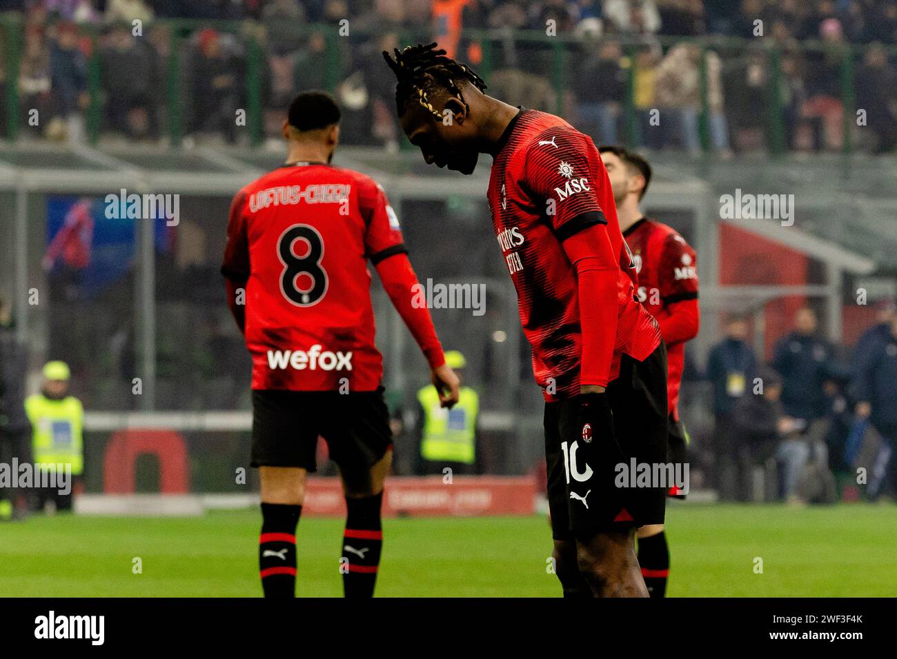Rafael Leao in action during the Serie A football match between AC