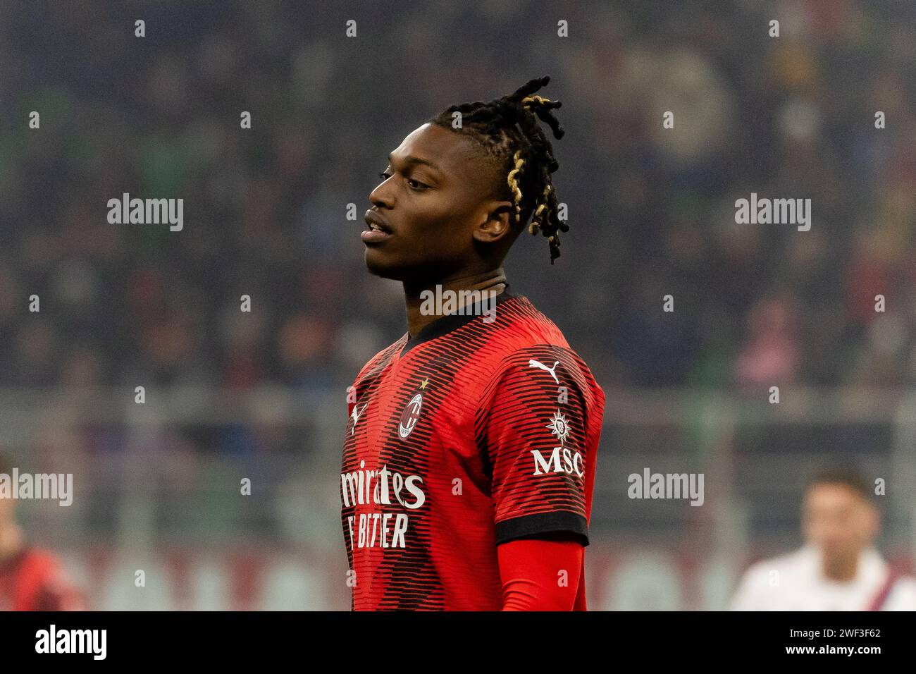 Rafael Leao in action during the Serie A football match between AC