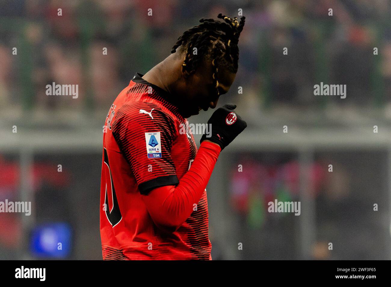 Rafael Leao in action during the Serie A football match between AC
