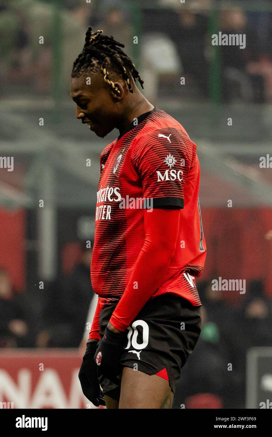 Rafael Leao in action during the Serie A football match between AC