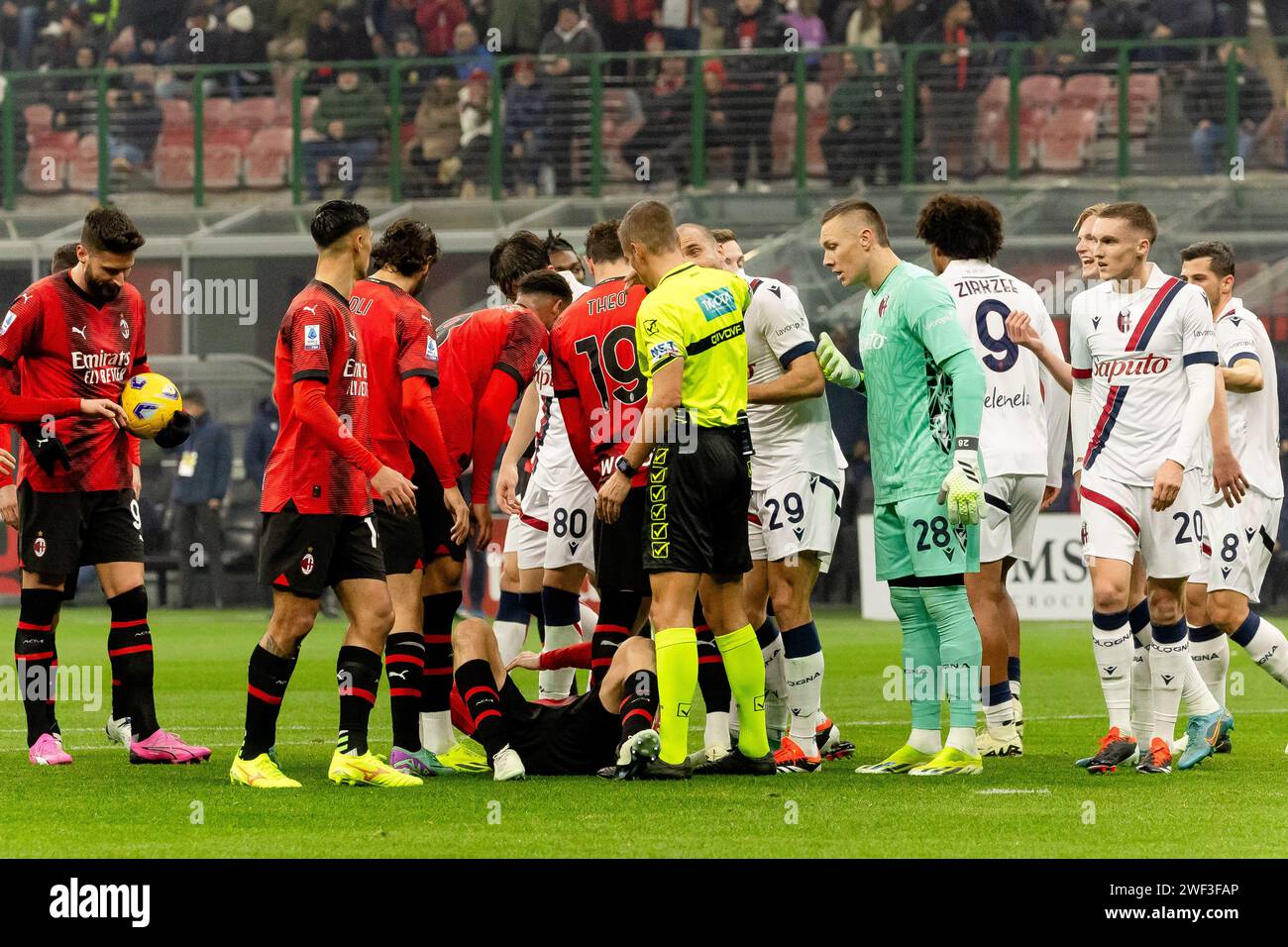 Simon Kjaer in action during the Serie A football match between AC