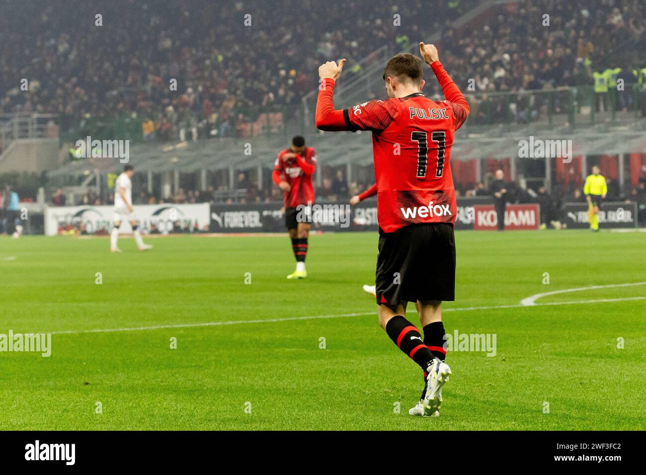 Christian Pulisic in action during the Serie A football match between