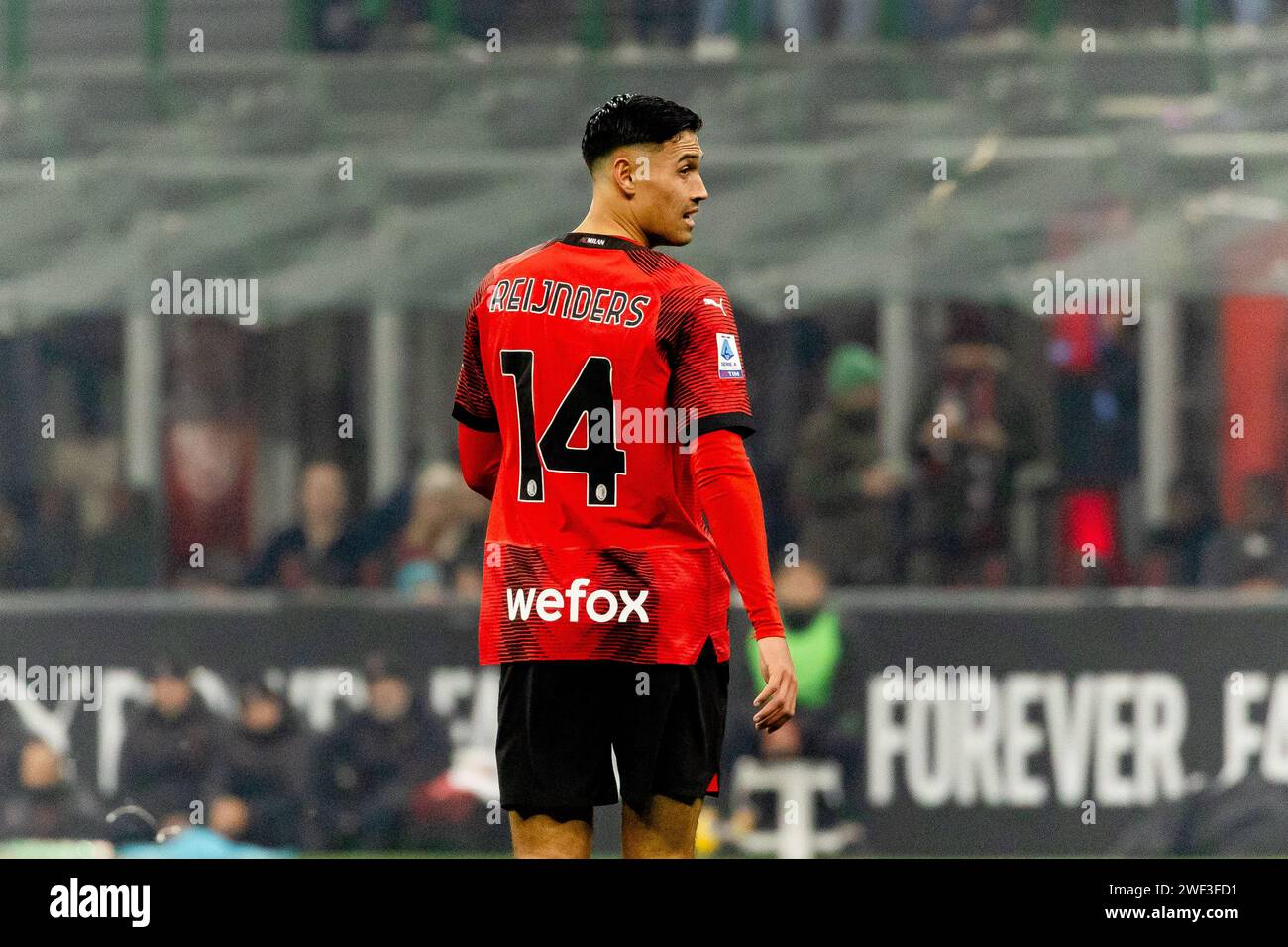 Tijjani Reijnders in action during the Serie A football match between