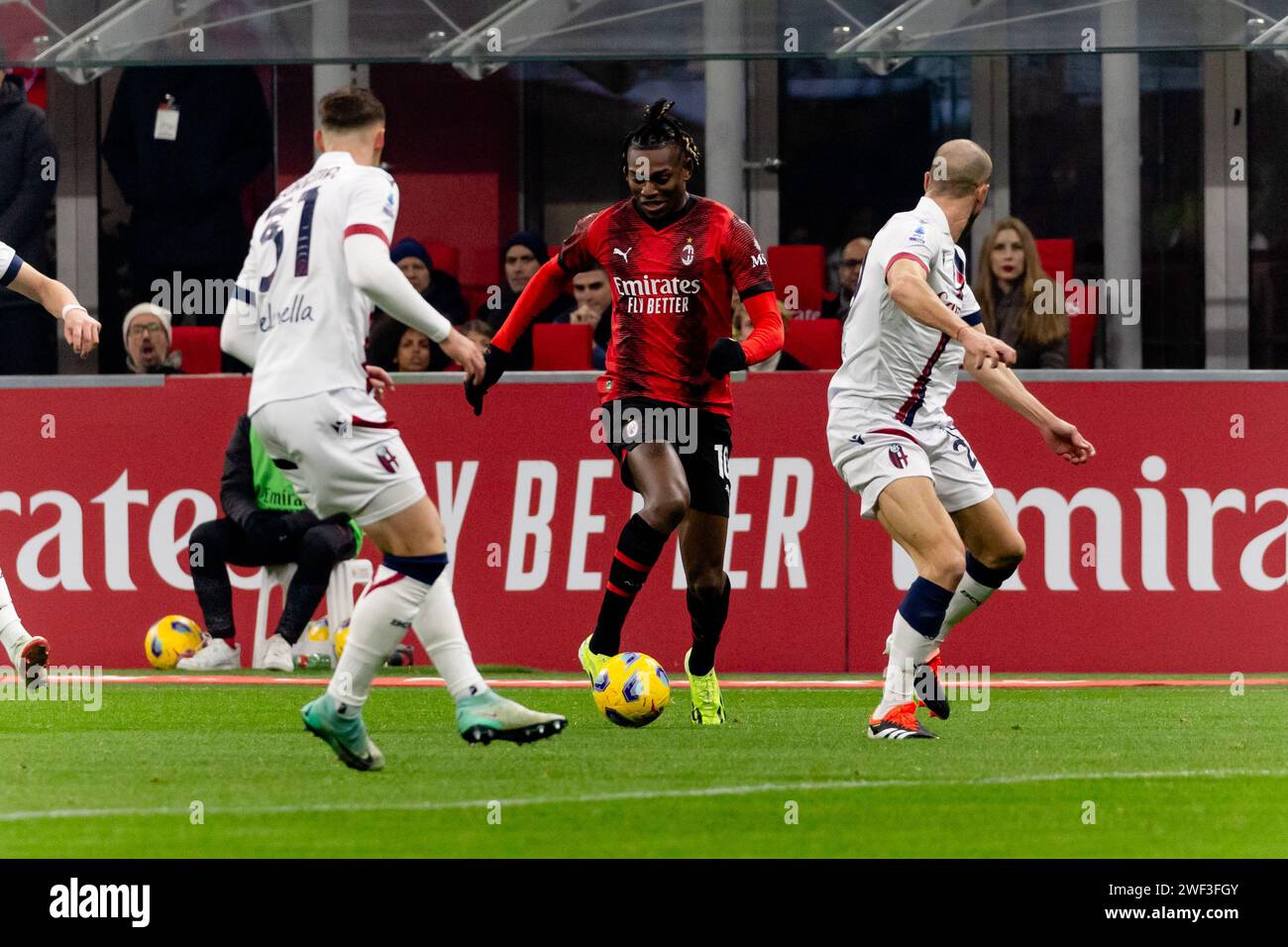 Rafael Leao in action during the Serie A football match between AC