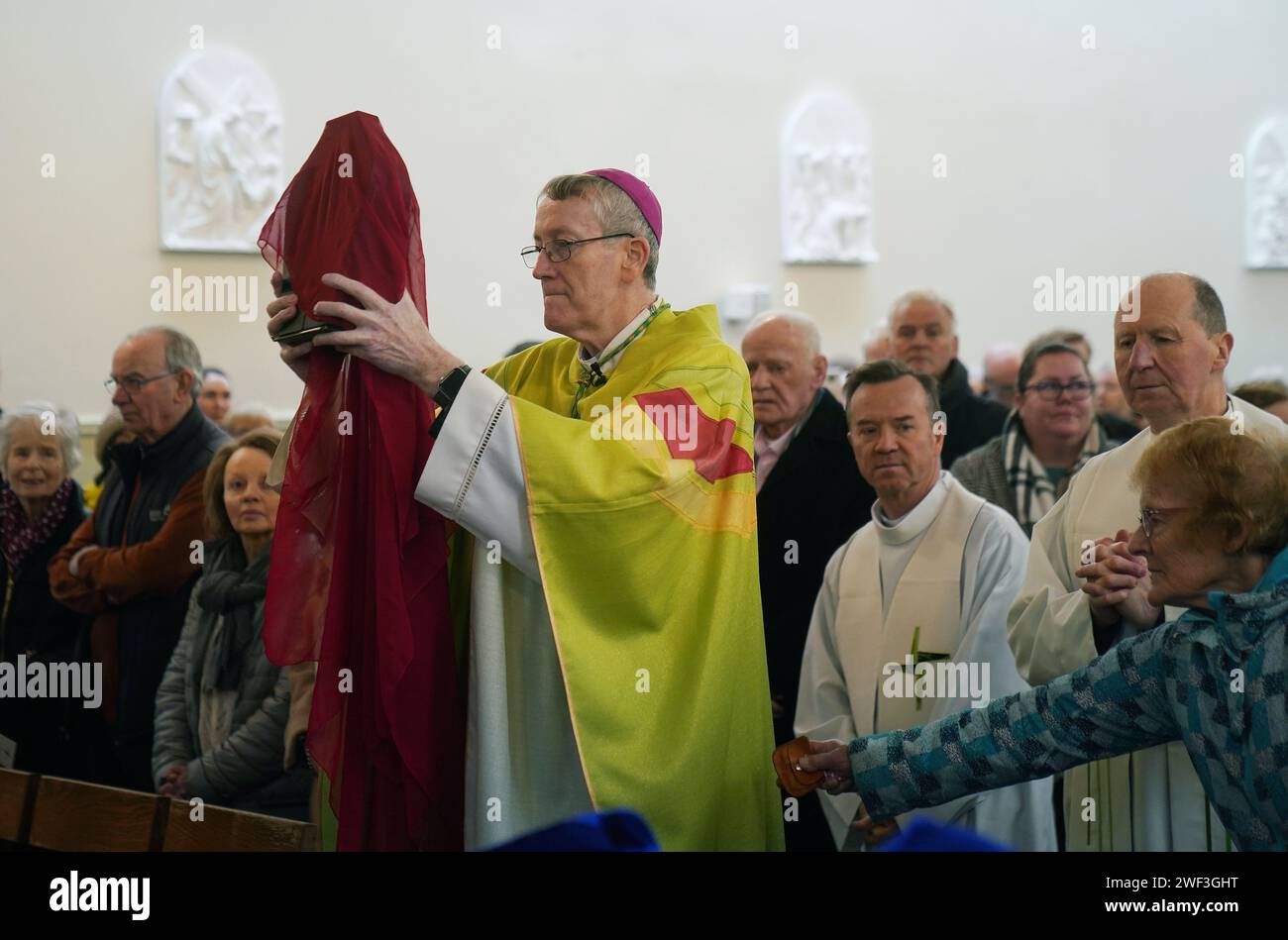 Denis Nulty, of Kildare & Leighlin, brings the relic of