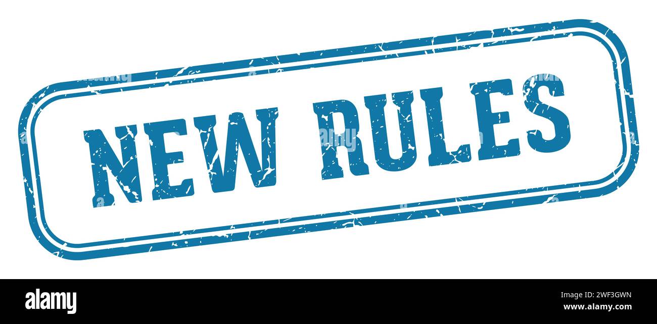 new rules stamp. new rules rectangular stamp isolated on white background Stock Vector