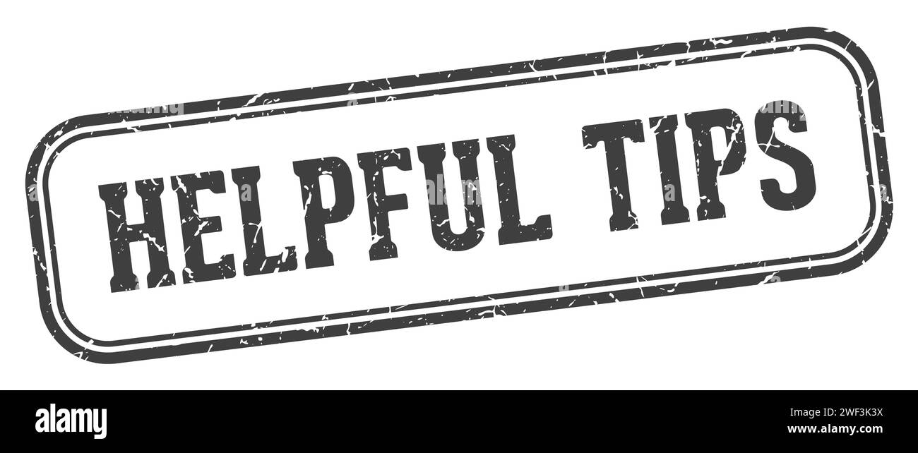 helpful tips stamp. helpful tips rectangular stamp isolated on white background Stock Vector