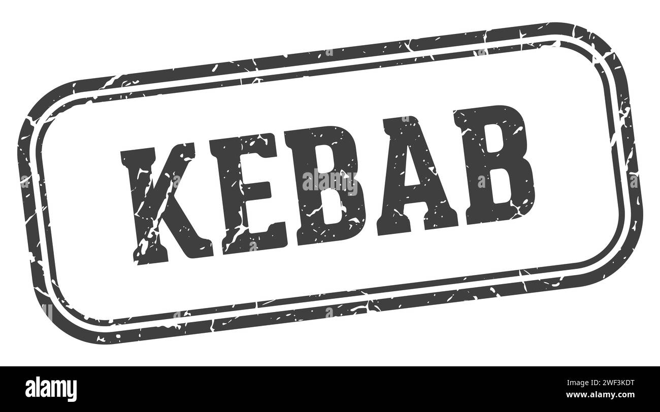 kebab stamp. kebab rectangular stamp isolated on white background Stock ...