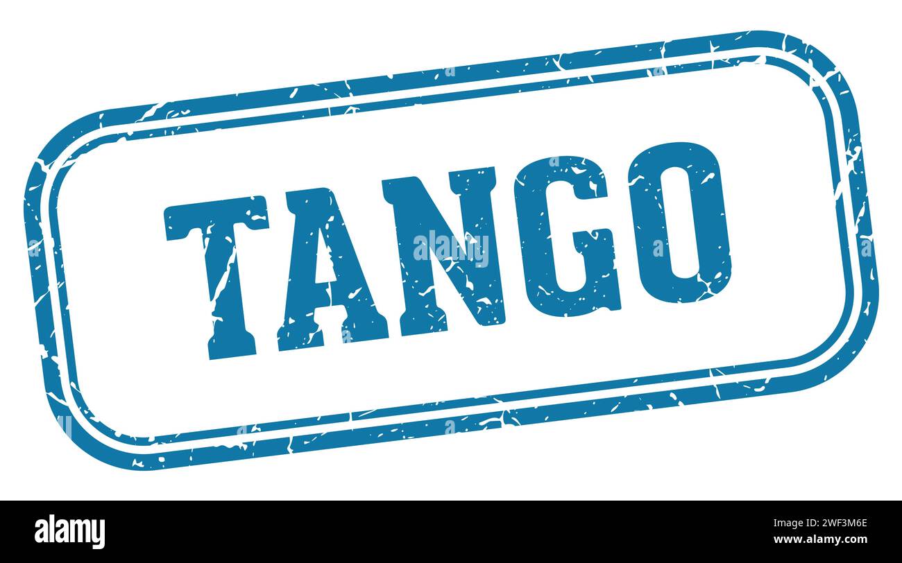 tango stamp. tango rectangular stamp isolated on white background Stock Vector