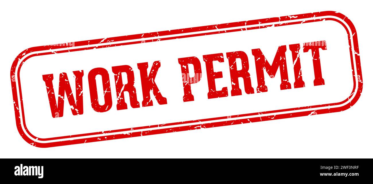 work permit stamp. work permit rectangular stamp isolated on white background Stock Vector