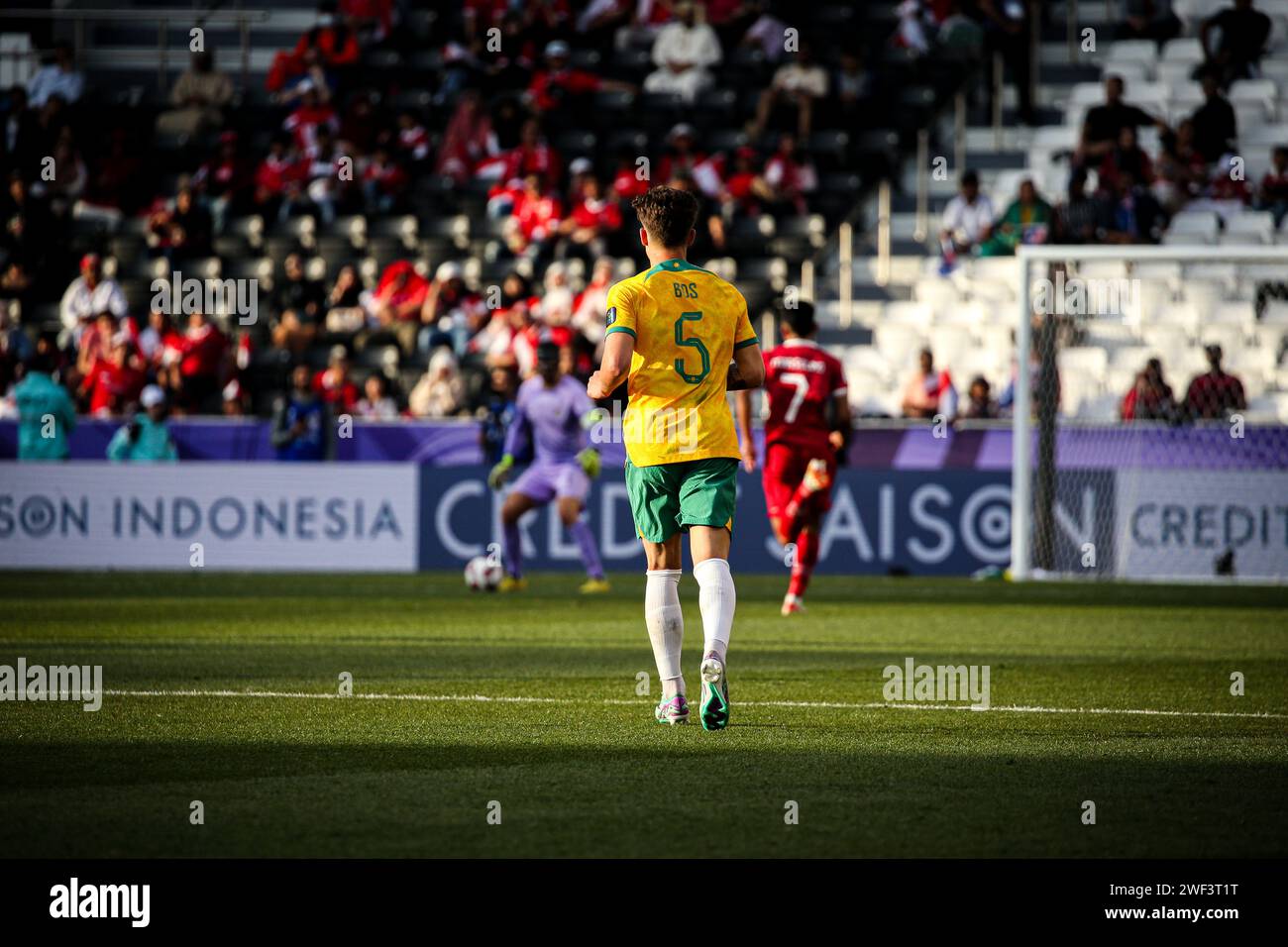 Doha, Qatar, 28 Jan 2024, AFC Asian Cup Qatar 2023 Round of 16  - Australia 4:0 Indonesia,Jordan Bos Stock Photo