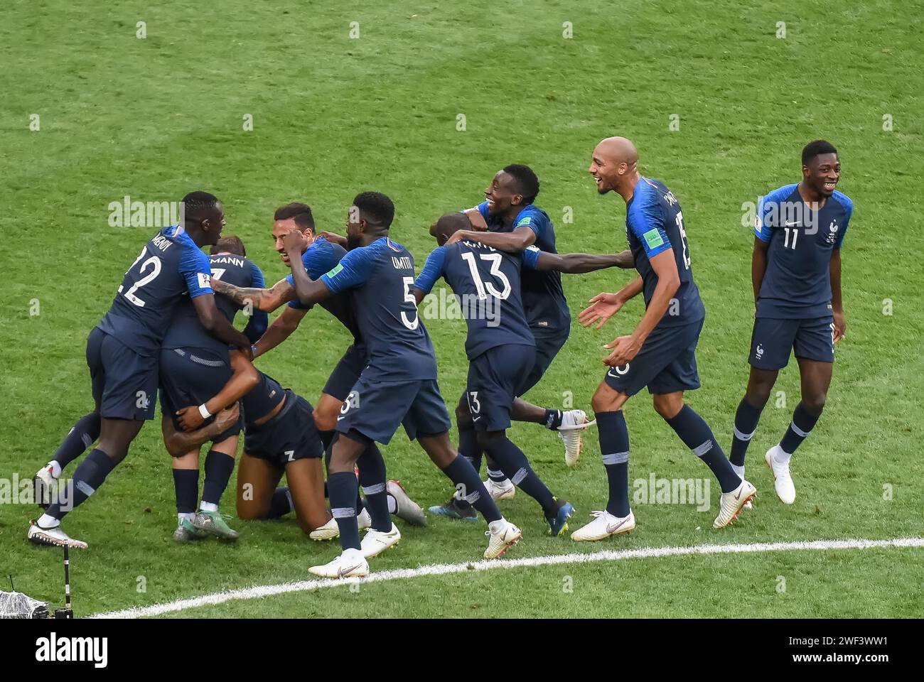 Moscow, Russia July 15, 2018. Players of French national team