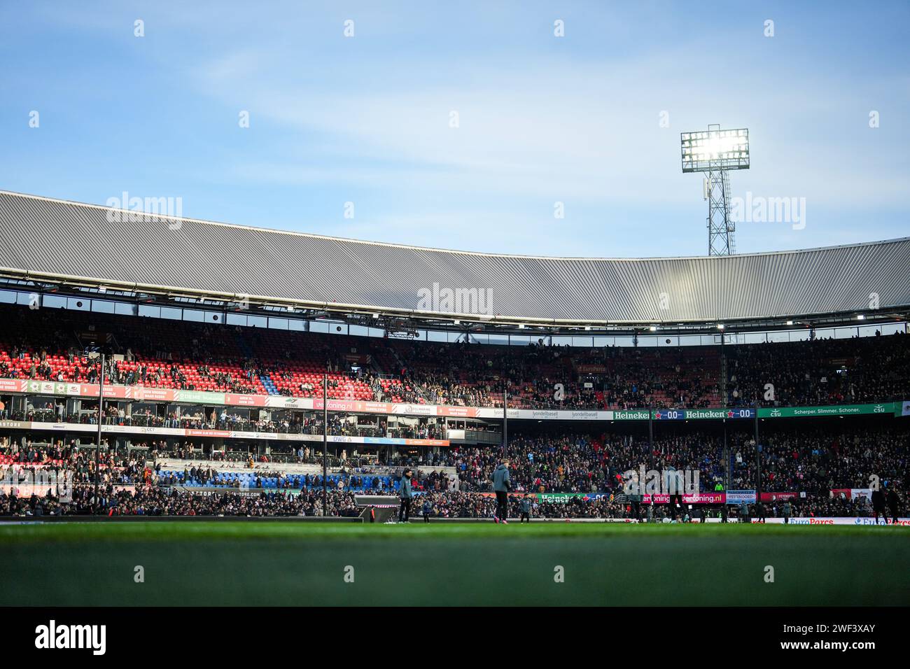 Rotterdam, The Netherlands. 28th Jan, 2024. Rotterdam - Overview of the stadium during the Eredivisie match between Feyenoord v FC Twente at Stadion Feijenoord De Kuip on 28 January 2024 in Rotterdam, The Netherlands. Credit: box to box pictures/Alamy Live News Stock Photo