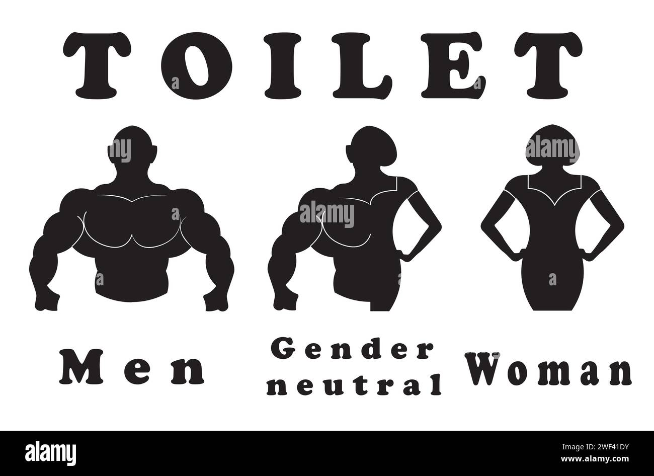 A sign for the toilet, both male and female as Gender Stock Vector