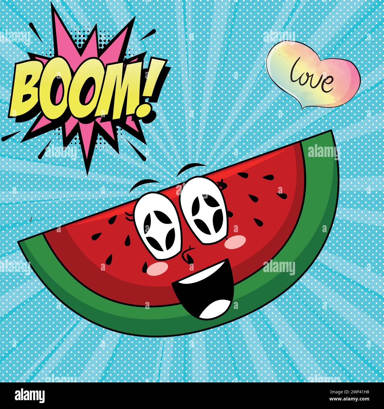 watermelon pop art design vector image Stock Vector