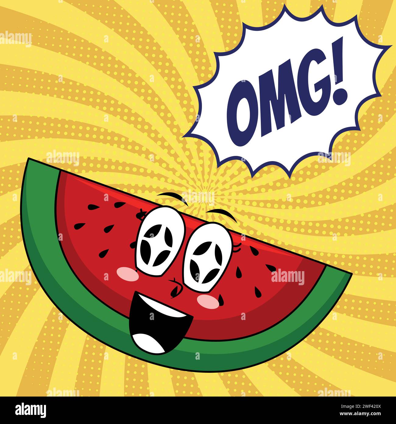watermelon pop art design vector image Stock Vector