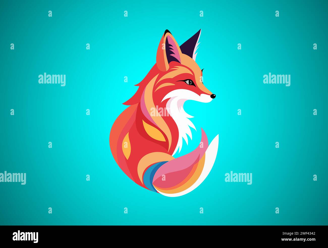 Modern fox logo design template vector illustration. Forest animal