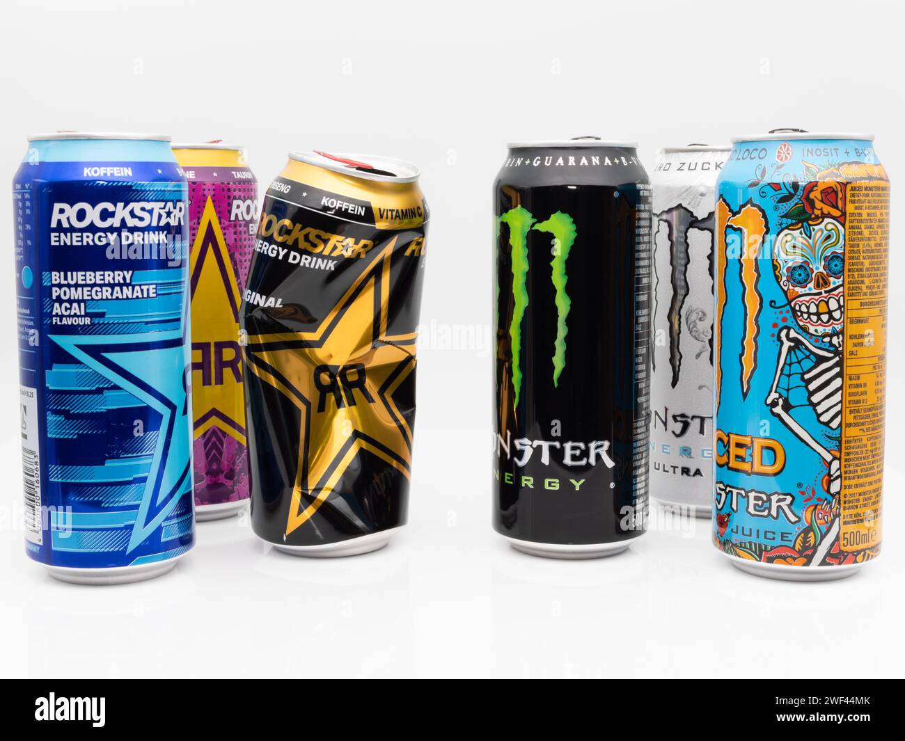 Monster Beverage versus Rockstar Energy Drink. The PepsiCo can is