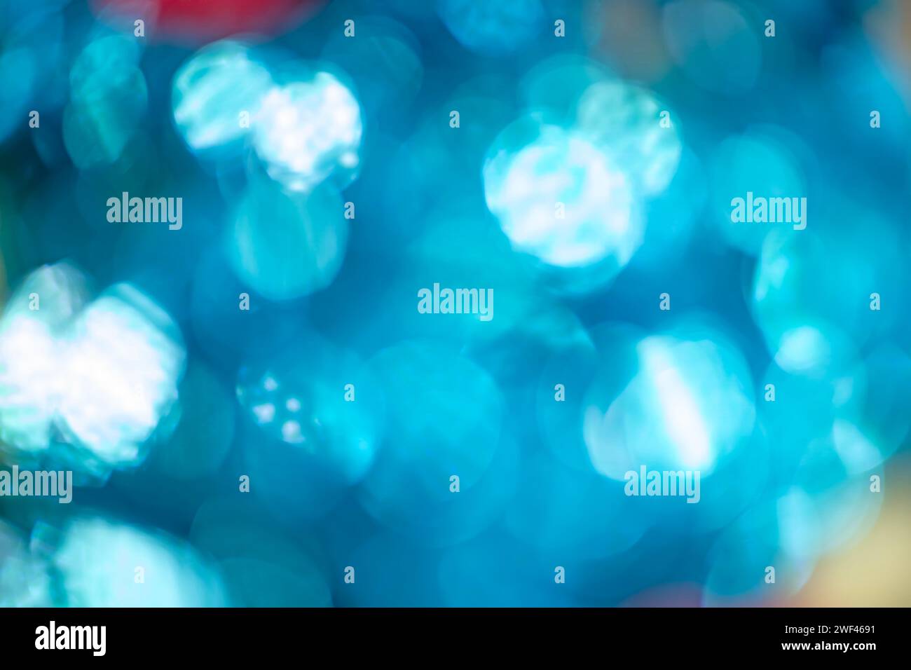blue bokeh abstract defocused light background, Stock Photo