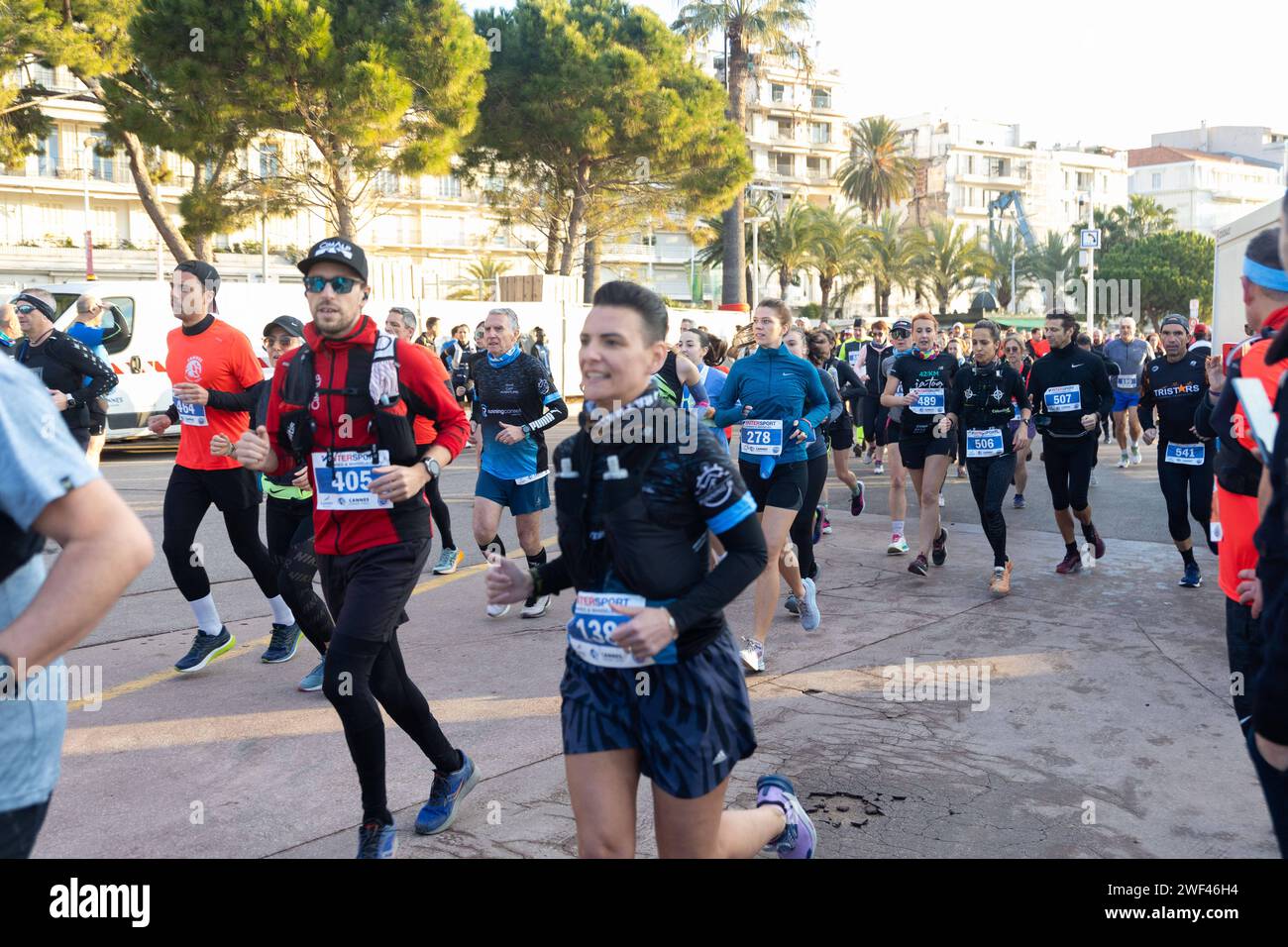 Cannes, France. 28th Jan, 2024. 7th edition of the Cannes Urban Trail