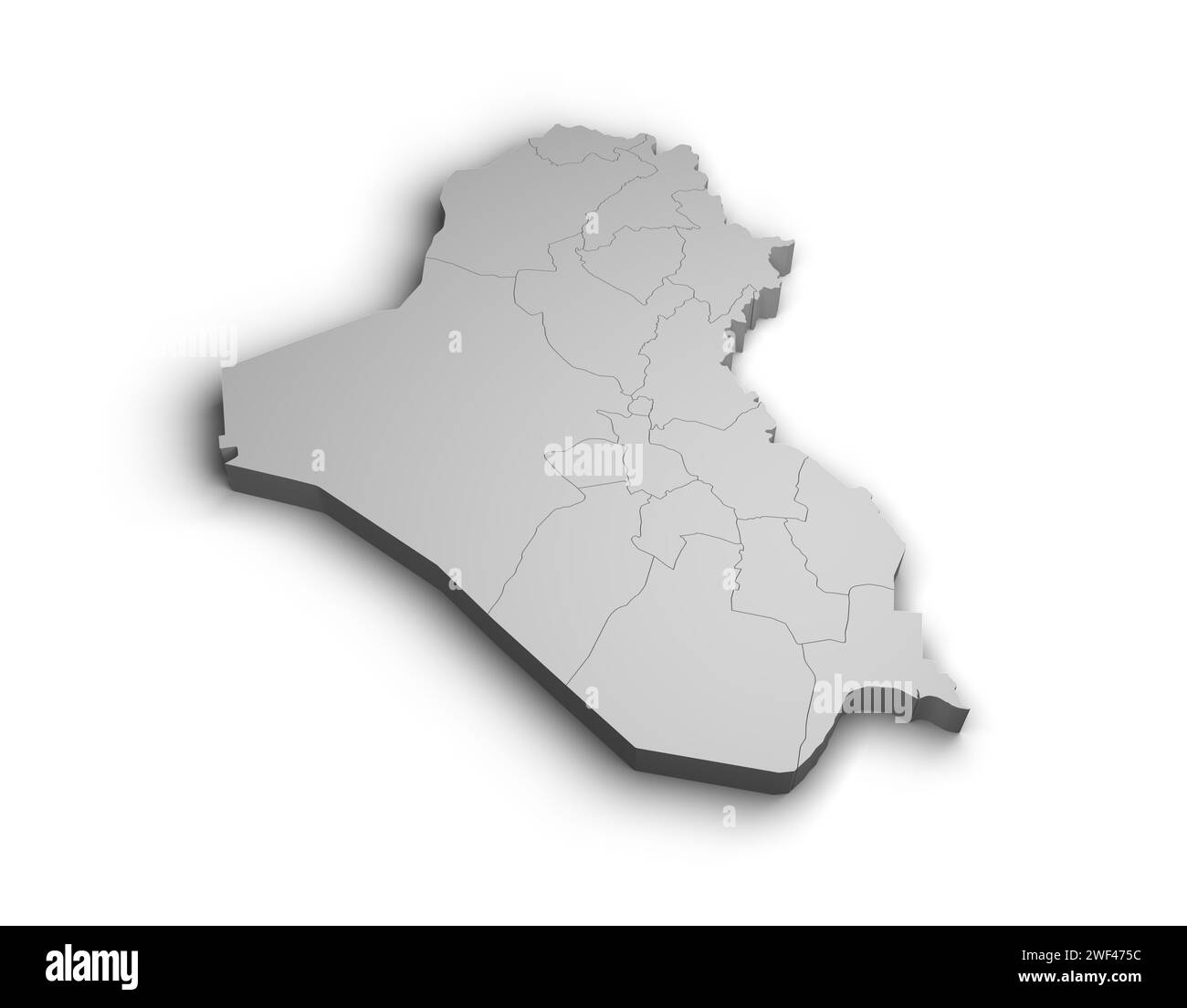 3d Iraq map illustration white background isolate Stock Photo