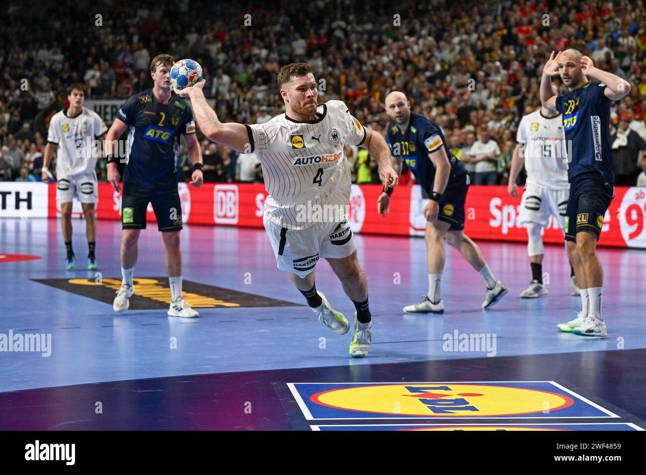 Cologne, Germany. 28th Jan, 2024. Johannes Golla (Germany) during 3rd and 4th place final of the Menâ&#x80;&#x99;s EHF Euro 2024 match between Sweden vs Germany at the Lanxess Arena, Cologne, Germany Credit: Independent Photo Agency/Alamy Live News Stock Photo