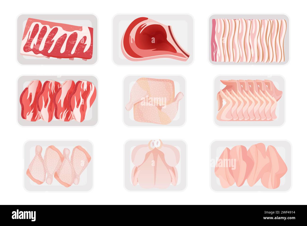 Pork in container butcher shop Stock Vector Images Alamy