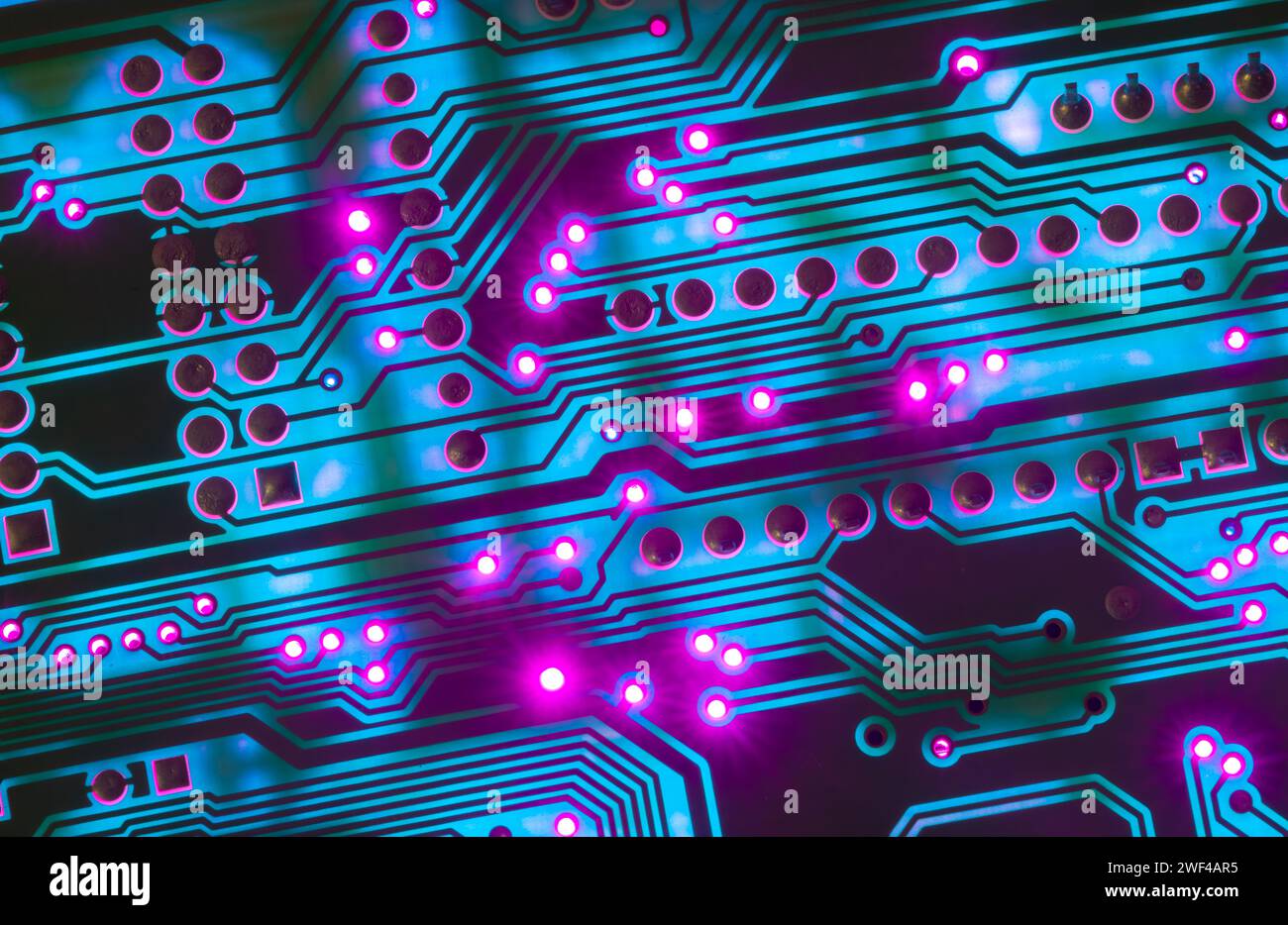 Electronic circuit board close up, background with circuit board Stock Photo