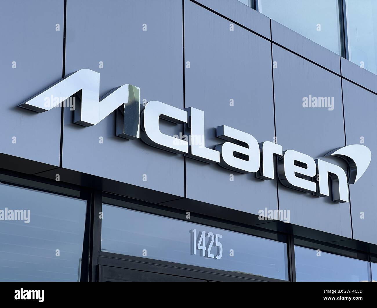 United States. 13th Nov, 2023. Exterior signage of McLaren luxury