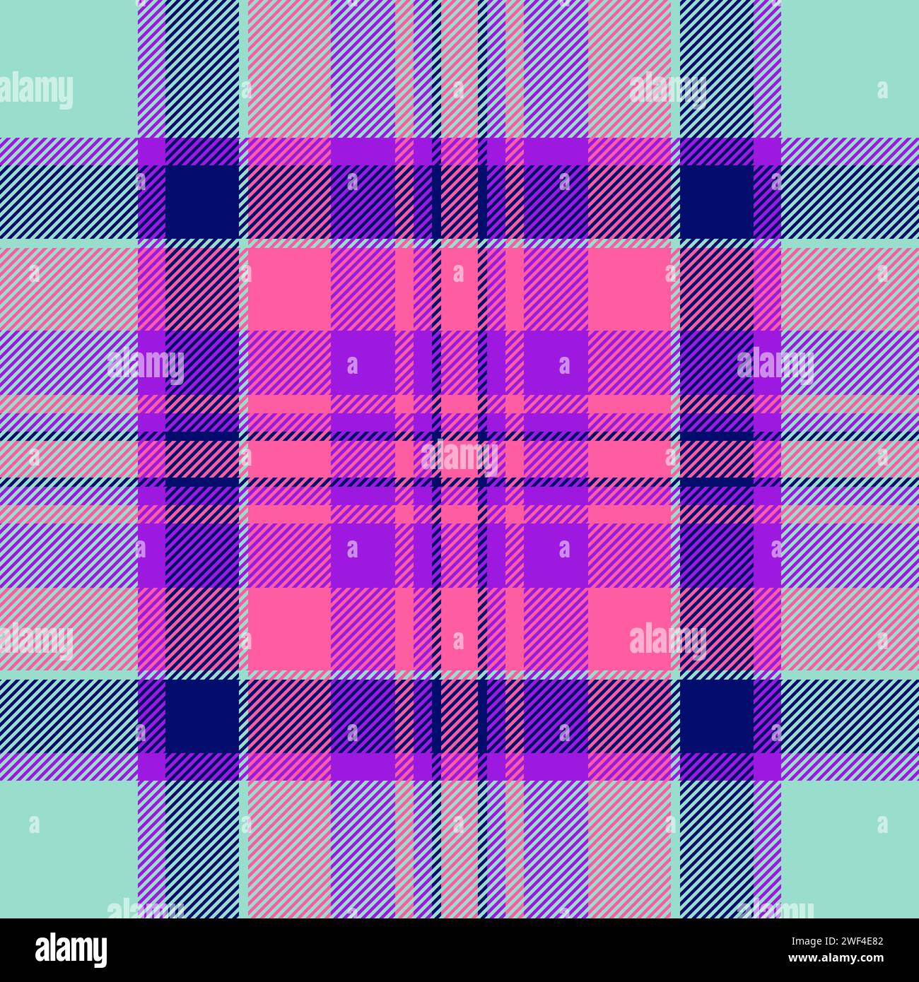 Pink Teal Plaid Tartan Blanket