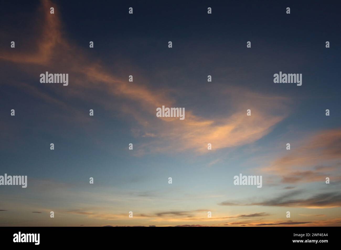 Sky and clouds after sunset,twilight sky view for natural landscape design. Stock Photo