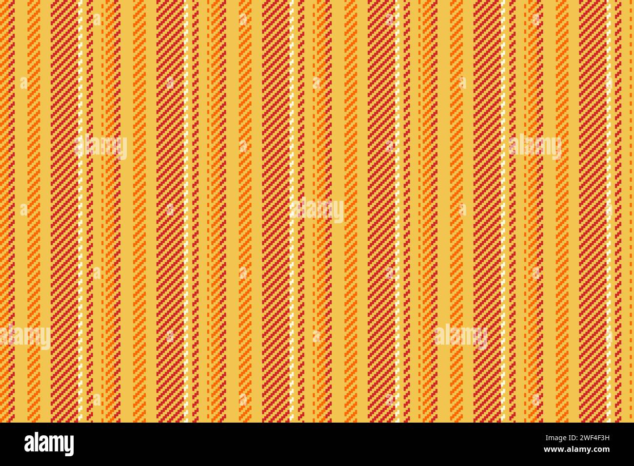 Texture background vertical of pattern fabric textile with a seamless lines vector stripe in amber and red colors. Stock Vector