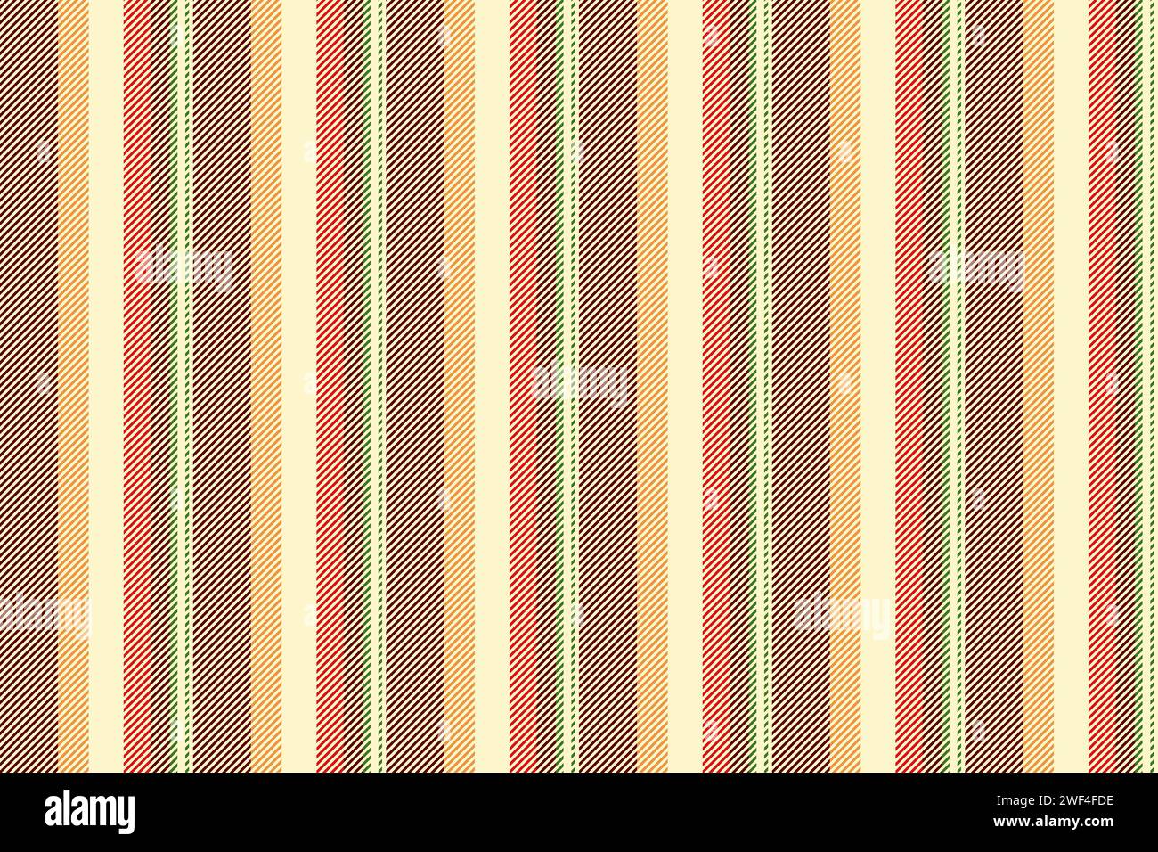 Stripe lines textile of texture seamless pattern with a vector background vertical fabric in lemon chiffon and red colors. Stock Vector