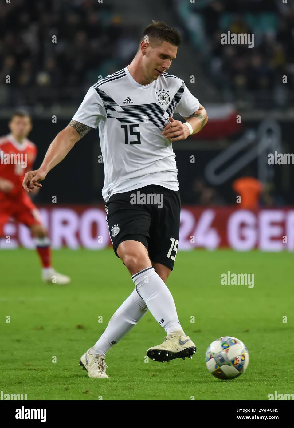 Leipzig, Germany – November 15, 2018. Germany national football team centre-back Niklas Sule during international friendly Germany vs Russia (3-0). Stock Photo