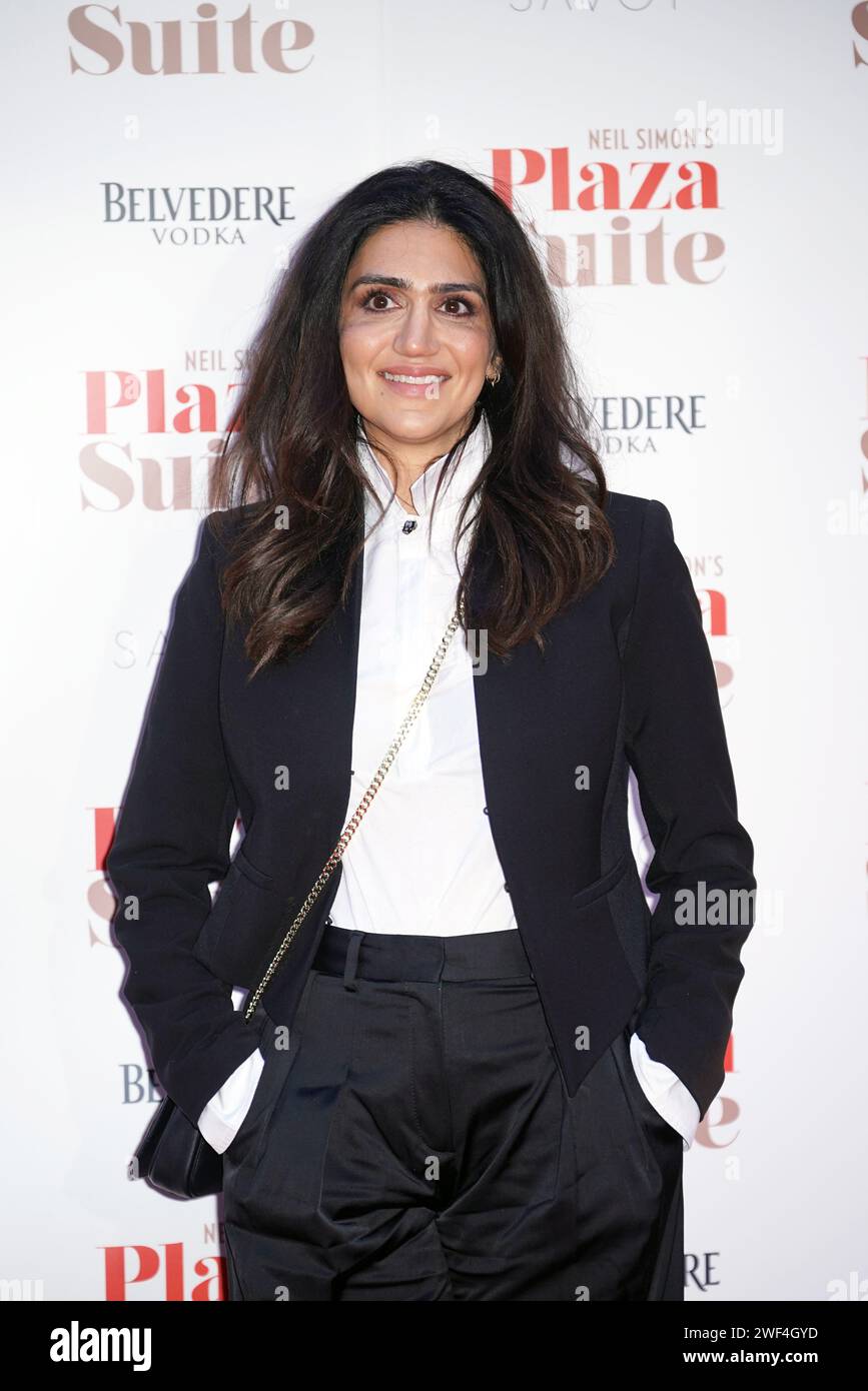 Leila Farzad attends a gala performance of Plaza Suite at the Savoy