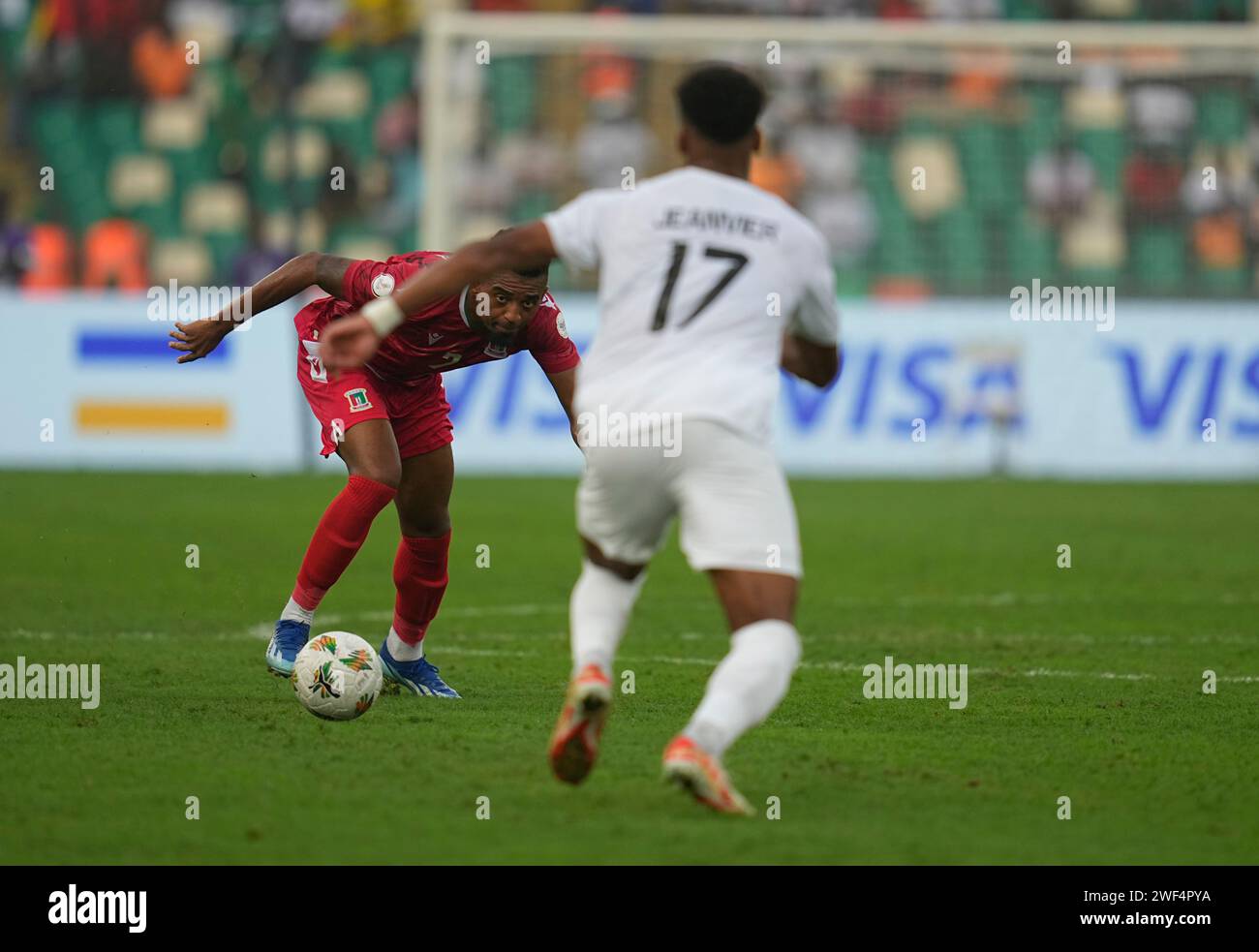 January 28 2024: Jannick Buyla Sam (Equatorial Guinea) controls the