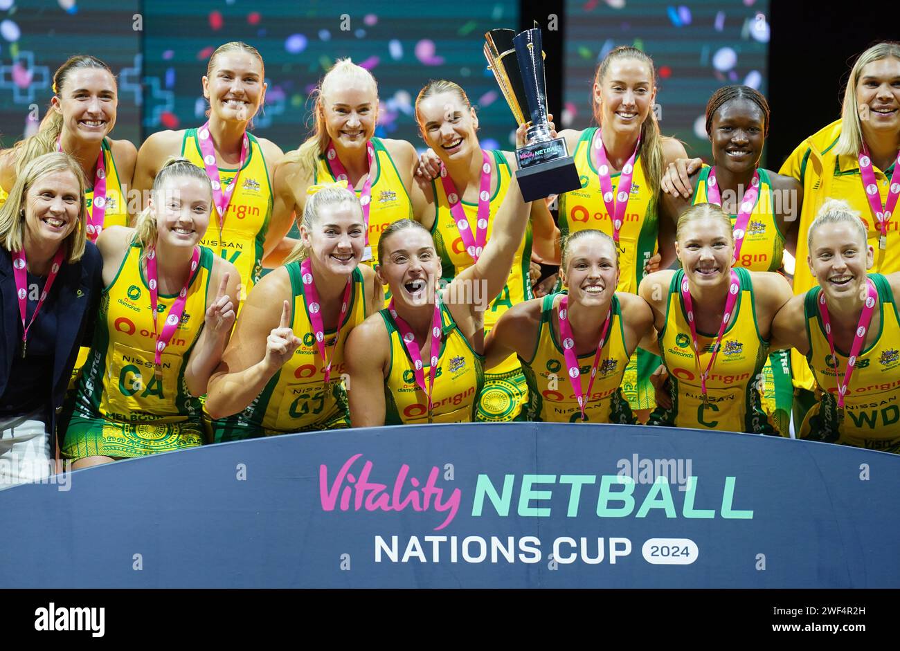 Australia team celebrate after defeating England in the final of the