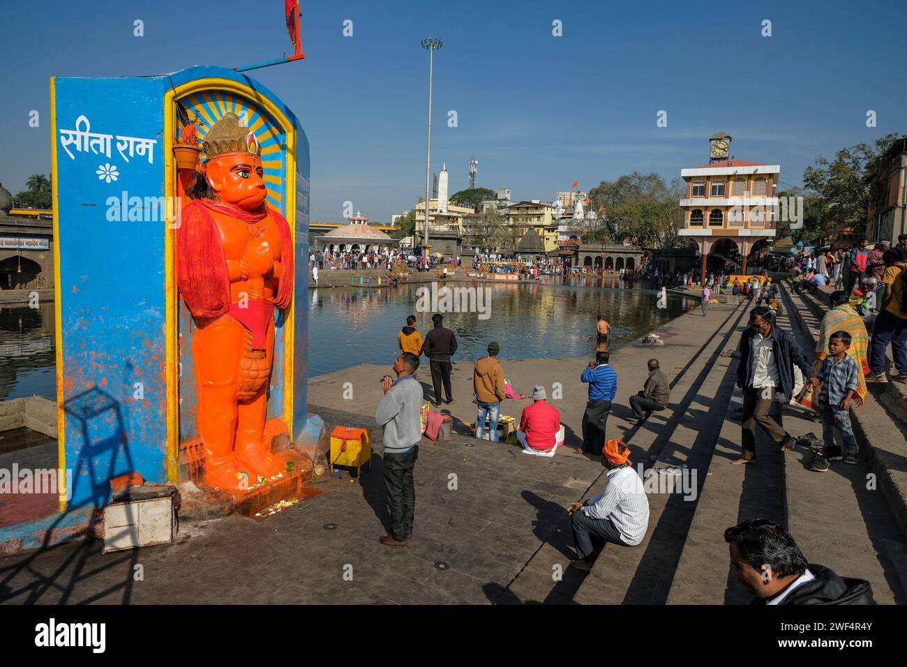 Nashik, India January 25, 2024 People visiting the Ganga Ghat in