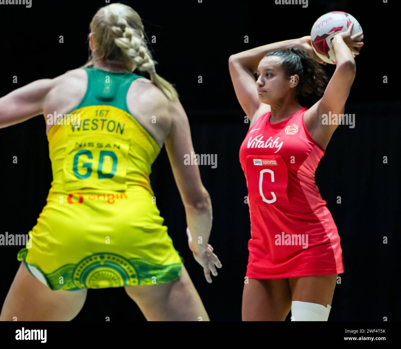 LEEDS, UK. 28th January 2024, Vitality Netball Nations Cup 2024 Final
