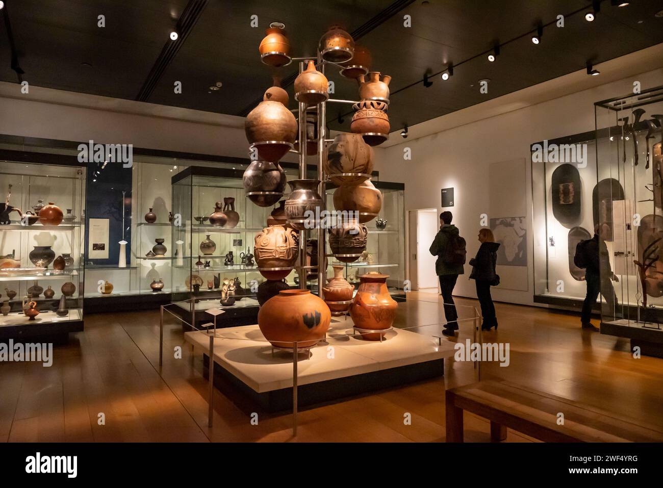 Pottery exhibits, The Africa Galleries in The British Museum, London, England, UK Stock Photo